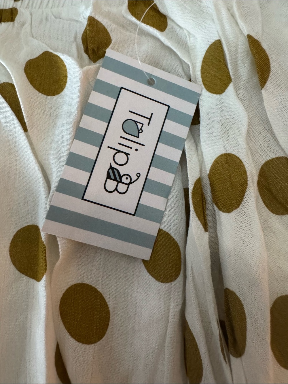 Polka Dot Skirt in White and Gold - Picture 8 of 11